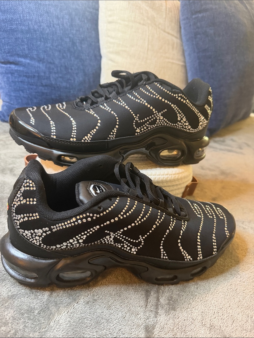 Black Women's Embellished Athletic Sneakers